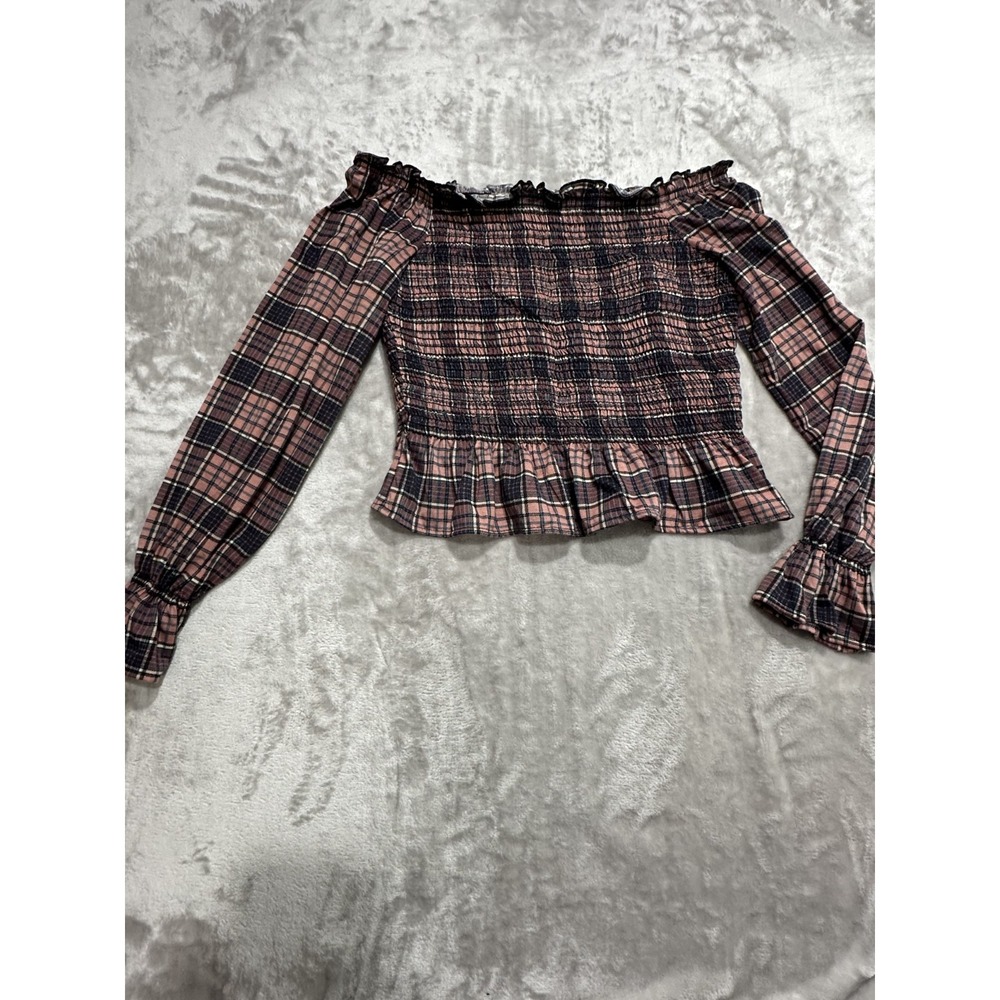 Urban Girl Top Women's Size Large Multicolor Long Sleeve Stretch‎ Cropped EUC